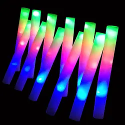 3 Modes Flashing LED Light Sticks for Weddings Concerts Christmas Halloween Party Supplies Foam Glow Sticks Bulk Light-up Toys