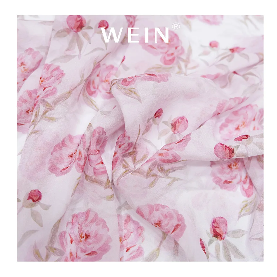 V11 Eco Viscose georgette chiffon digital printed fabric rose woven 2024 new spring and summer for fashion dress