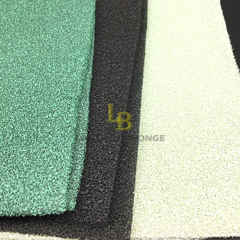 Green and white needle punched filter sponge aquatic air filter dust filter sponge