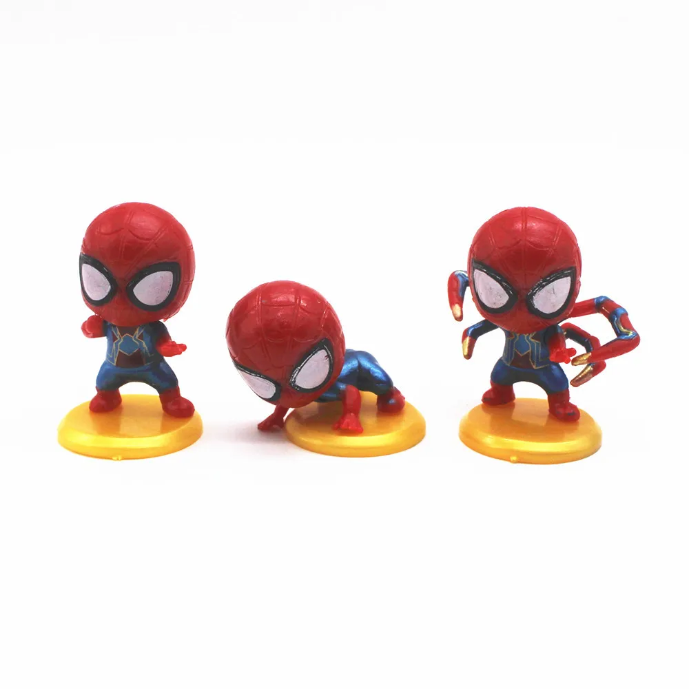 Cheap Price 5.5cm Mini Spiderman Figure Toy Cartoon Cute 8pcs per set Spider man Anime Figure PVC Doll For Cake Topper