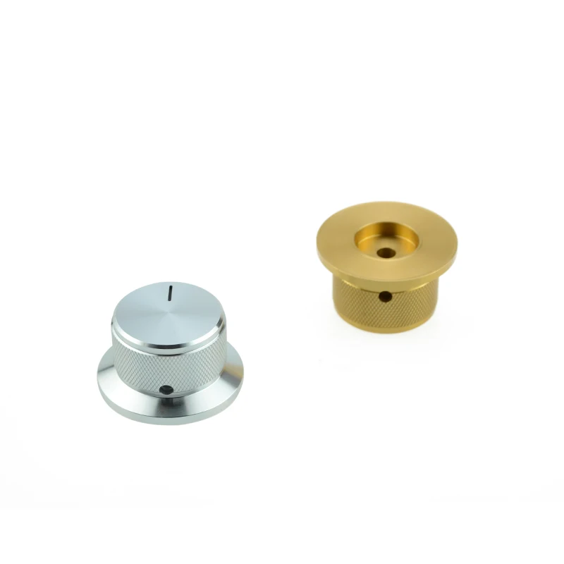 Diameter 24mm Aluminum skirt cap-style knobs set screw instrument to rotate wireless black volume Control knob