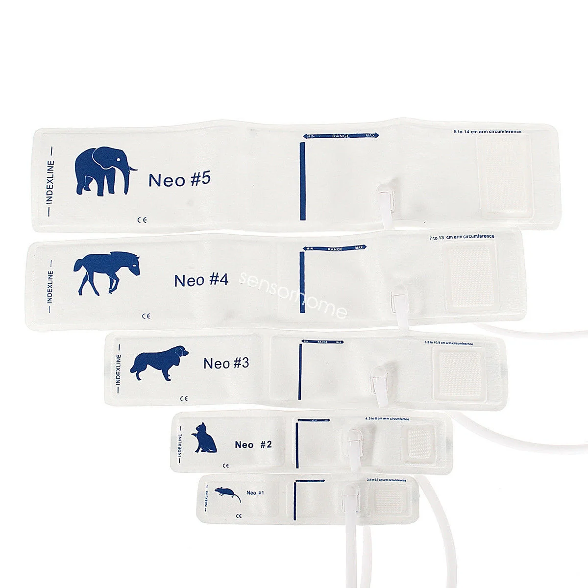 Veterinary 1,2,3,4,5 Disposable Blood Pressure Cuff,Different Size Animal Disposable NIBP Cuff