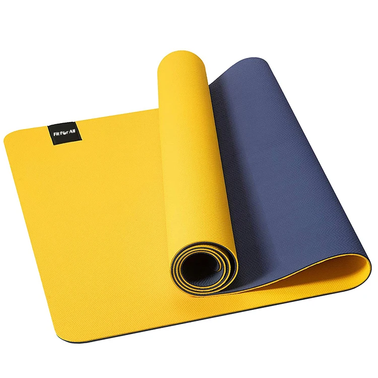 Экологичный нескользящий двухслойный Коврик для йоги из ТПЭ 6 мм с логотипом под заказ