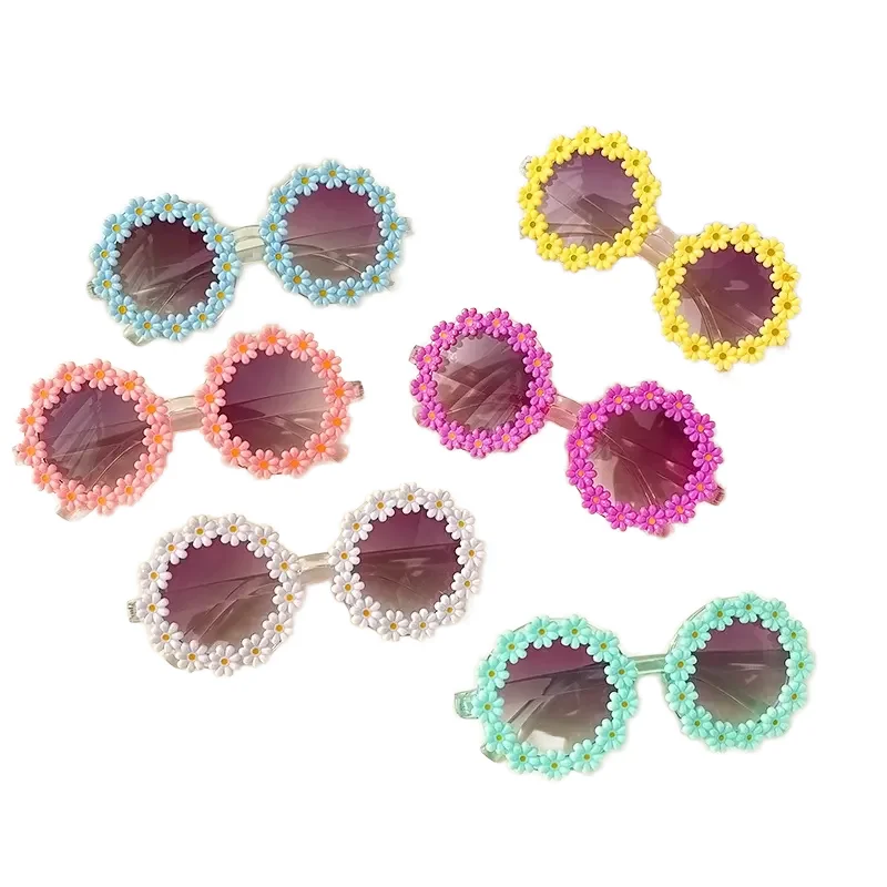 2024 New Sunflower round Frame Sunglasses for Kids Cute Baby UV400 Lenses Comfortable Bright Petal Glasses for Unisex