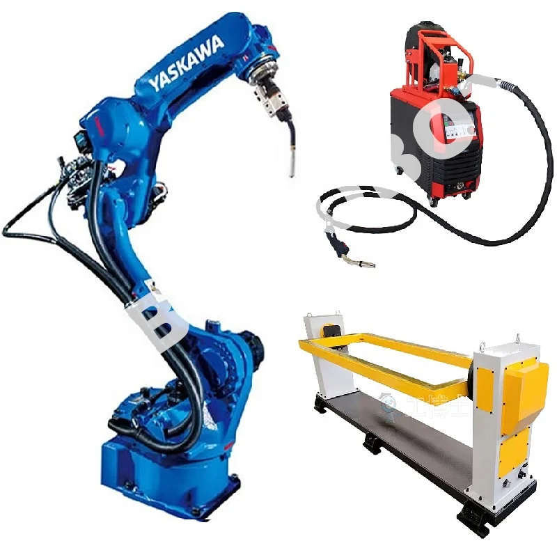 YASKAWA, KUKA, FANUC robot arm for MAG MMA Welding Robot with power source MEGMEET Ehave CM350/welder with positioner