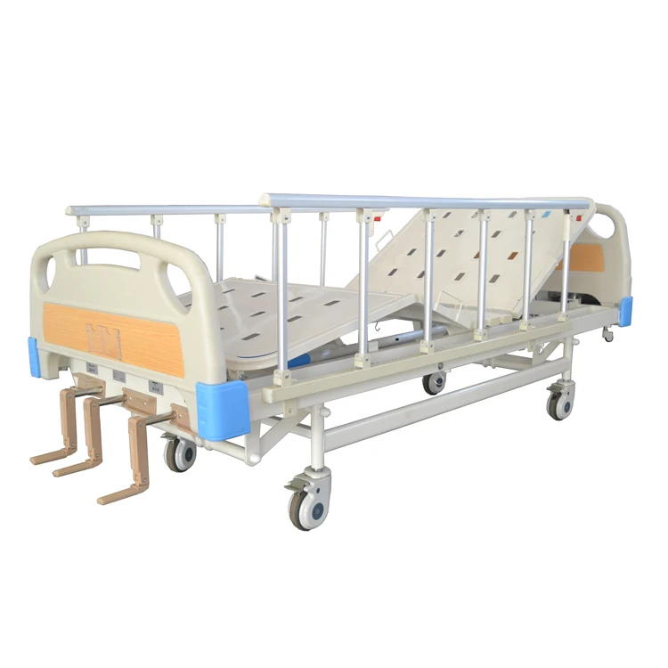 BCA-141 3 Cranks 3 Function Adjustable Medical Furniture with Casters Clinic Patient Nursing Folding Manual Metal Hospital Bed