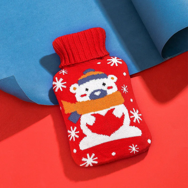 Water Injection Hot Water Bag Rubber Knitted Cartoon Hand Warmer Gift Wholesale Gift Hand Warmer Hot Water Bottle Bag