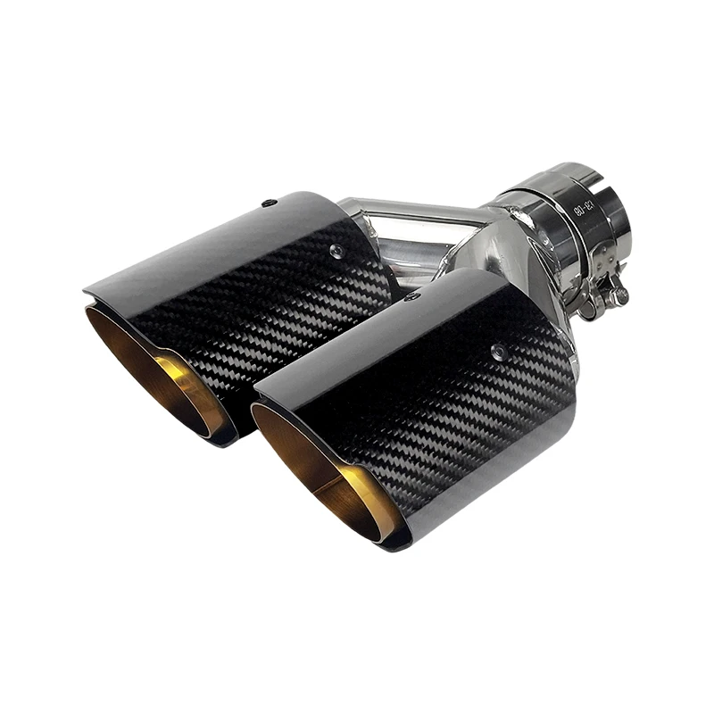 Universal Carbon Fiber Exhaust pipe gold stainless for automotive exterior accessories modification muffler dual tips