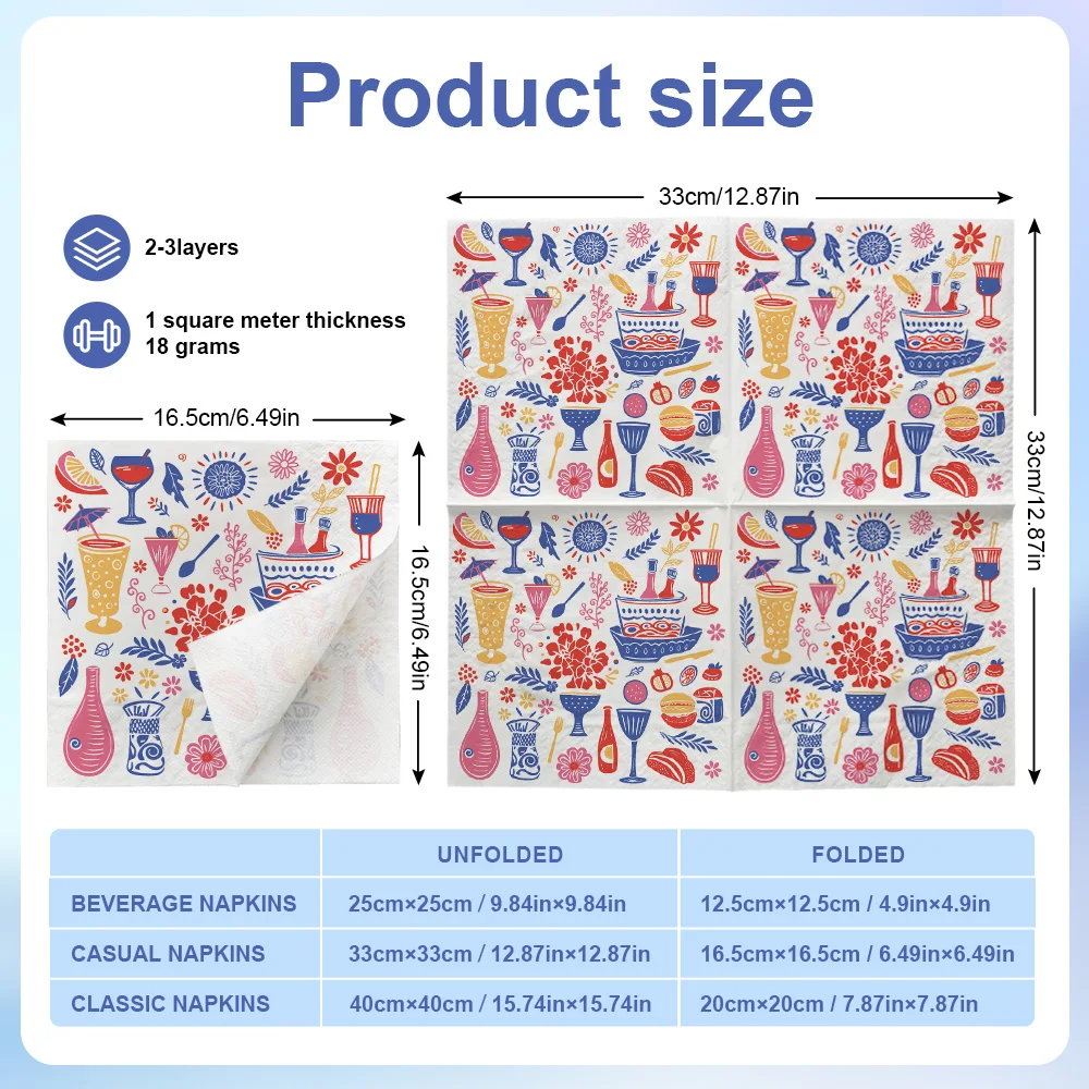 Printed Christmas Paper Napkins Decorative Dinner Restaurant Serviettes Custom With Logo Table Tissues For Bars