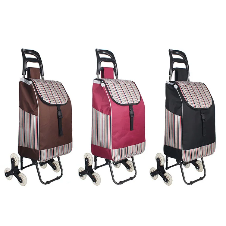 Dashing Factory Wholesale Lightweight Aluminum Frame Portable Folding Grocery Shopping Trolley Cart with Climbing Stair Wheels