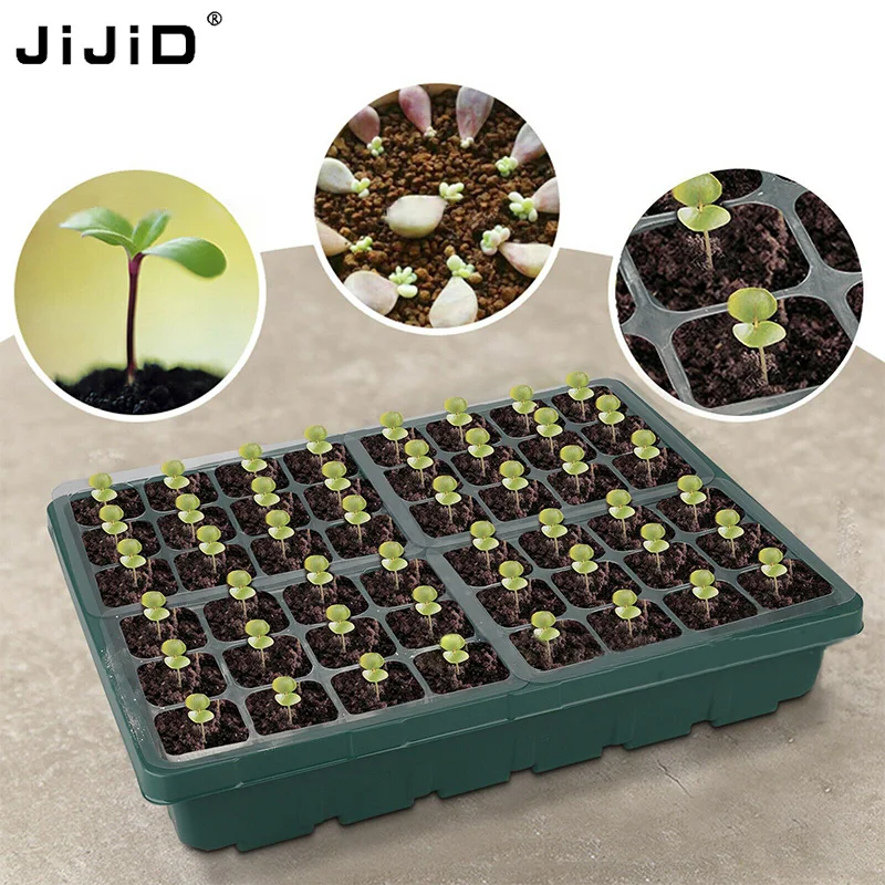 JiJiD Wholesale Plant Nursery Tray & Lids Sowing Propagator Kit Farm Seed Grow Pots Deep 40Cells Herb Seed Sprouting Tray