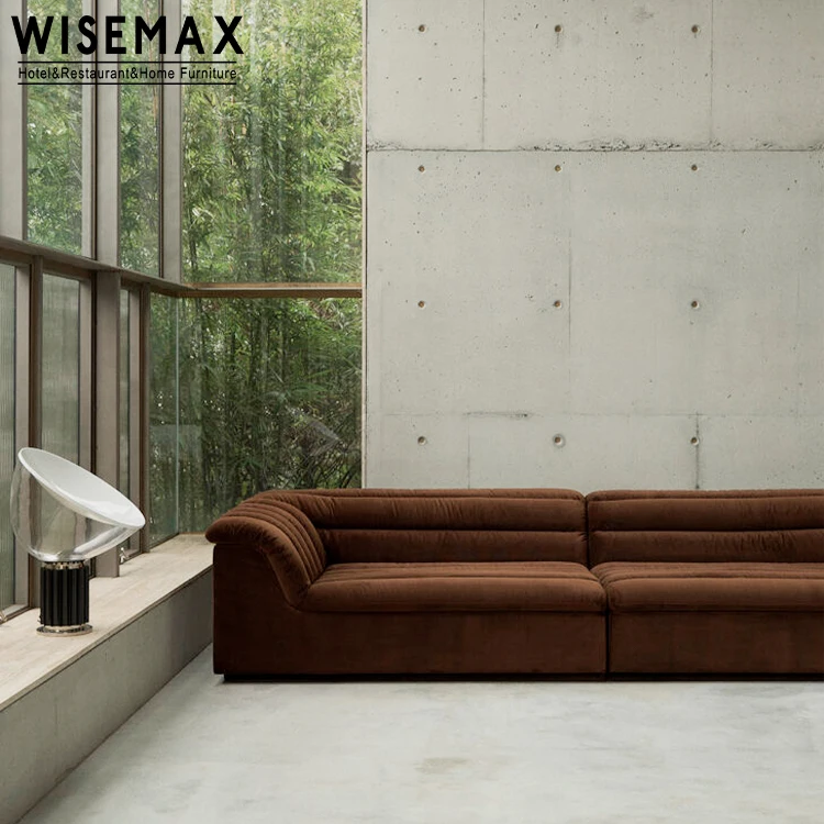 Мебель WISEMAX Итальянский ретро роскошный красный бархатный тканевый комплект мебели для гостиной диваны l-образной формы секционные тканевые