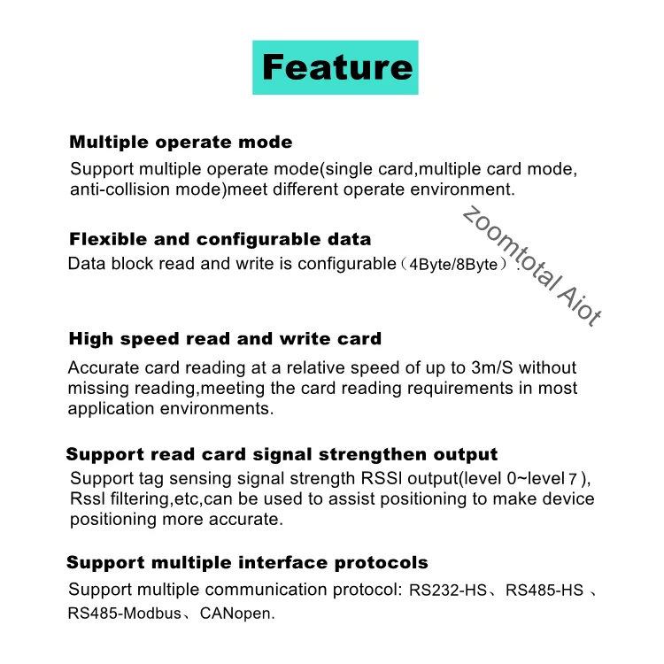 Одиночная карта/мульти-карта/режим работы против столкновений RFID Reader Writer для AGV 13 56 MHz считывание информации о местоположении