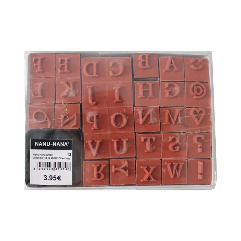 A-Z Letter 0-9 Digital Small Piece Wooden Rubber Stamp Set