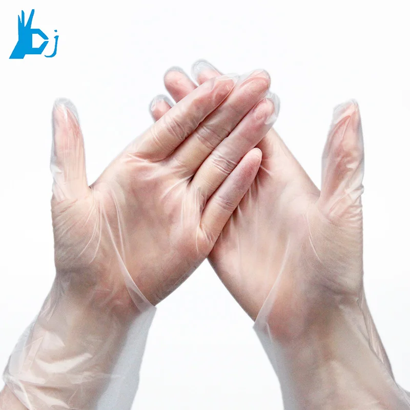 Industrial grade powder free disposable plastic vinyl gloves