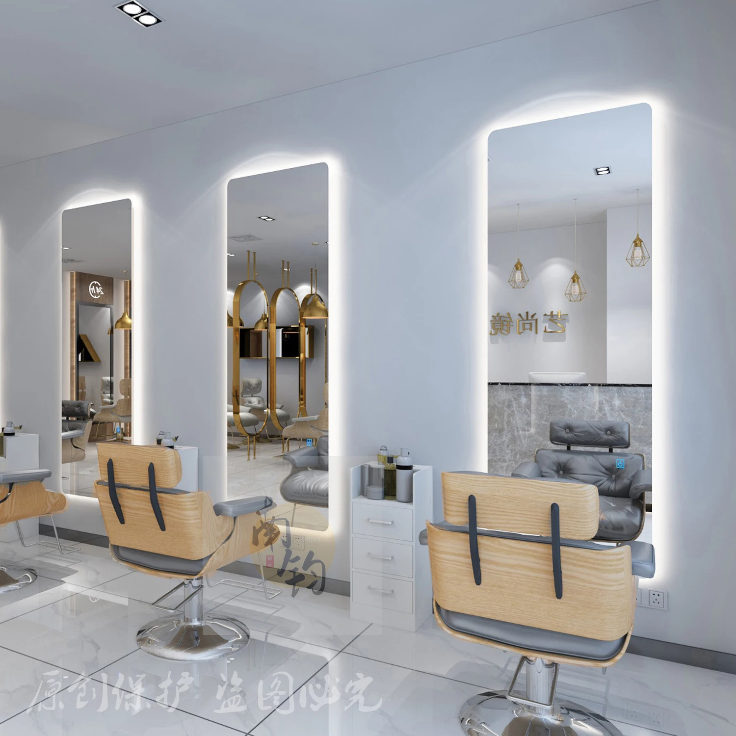 Wall Mounted led Salon Mirror Light Smart Mirror Rectangle Defogger Dressing Wholesale Full Length Mirror Led