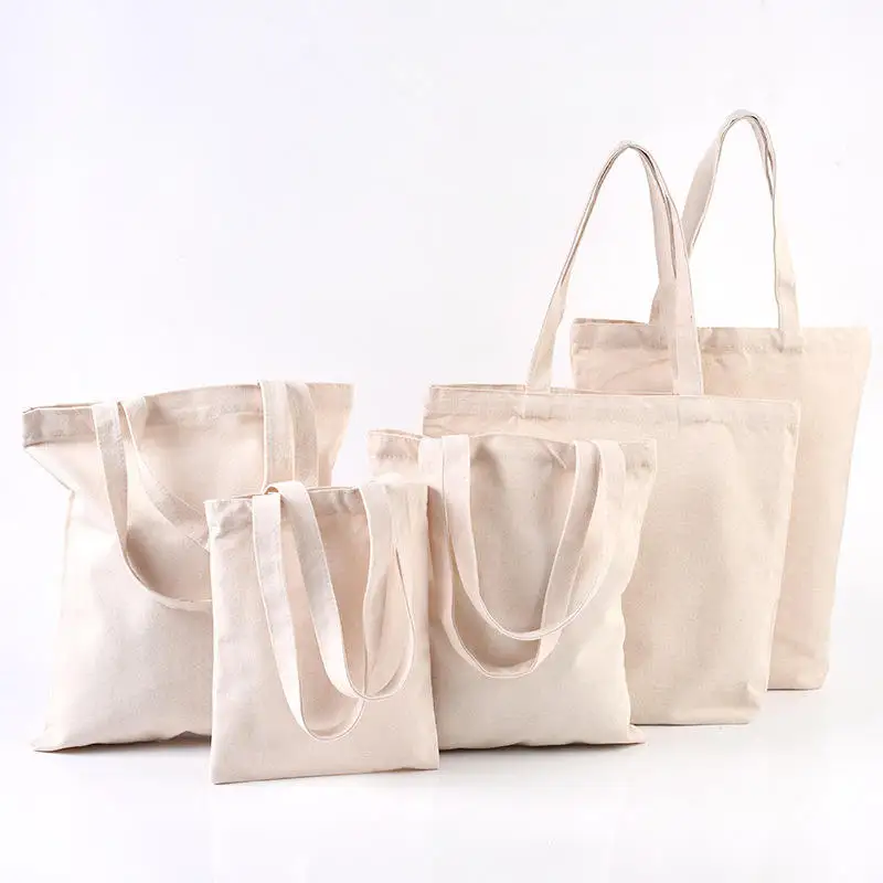 Wholesale Personalized Plain Tote Bag Sublimation Blank Canvas Tote Bags Custom Logo Cotton Canvas Shopping Bag