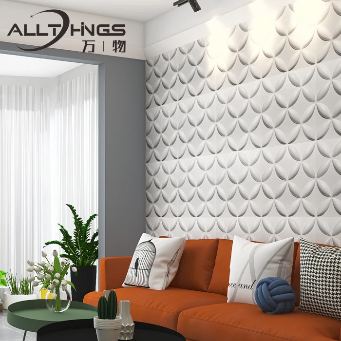 Promotional 3d design pvc wallpaper 3D textured wall boards for living room decor