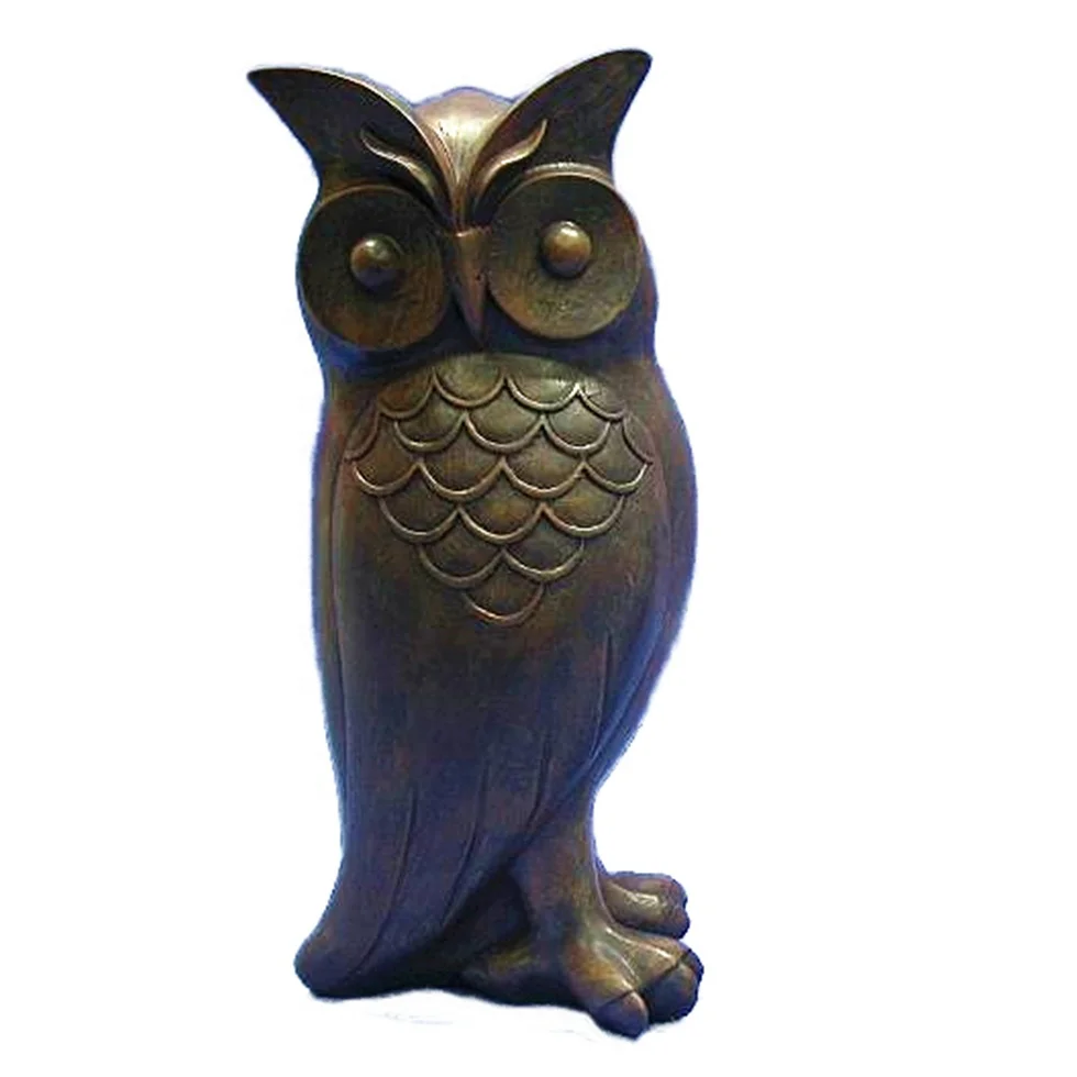 
Factory 2 sets of the latest imitation rust wood BROWN resin owl statues home decor 