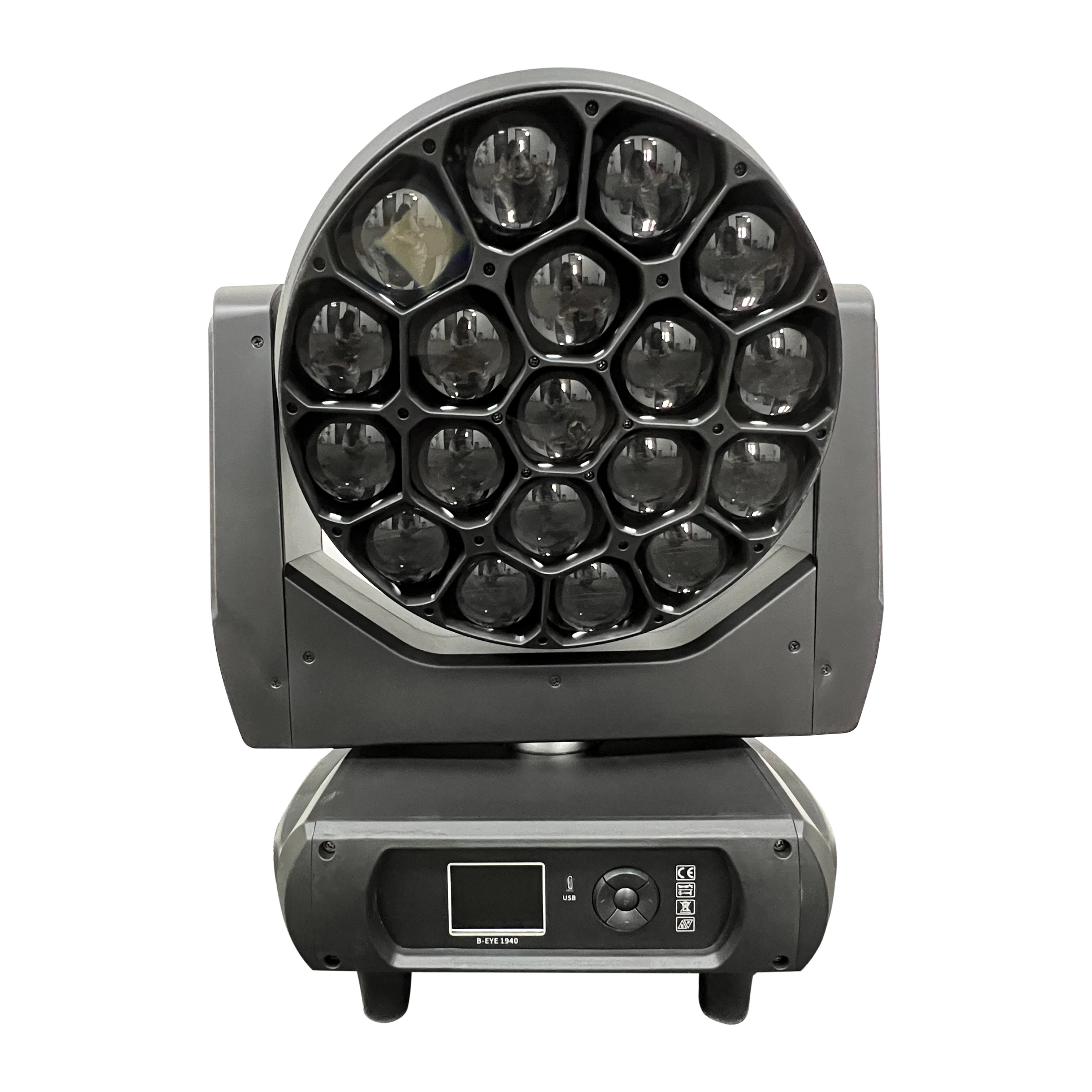 New Products 19pcs RGBW 4in1 40W Bee Eyes Zoom Moving Head DJ Light for Nightclub Performance