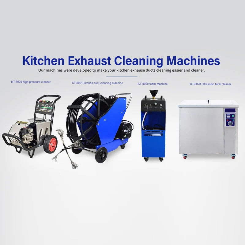 KT-8001 Kitchen Exhaust Trap Hoods oil fat Grease Ventilation Air Pipe Duct Cleaning Machine Equipment
