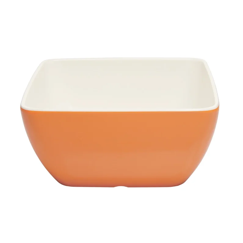 5/8/10/12 inch Cereal Bowl Double Color Plastic Salad Serving Bowl Colored Melamine Square Bowl