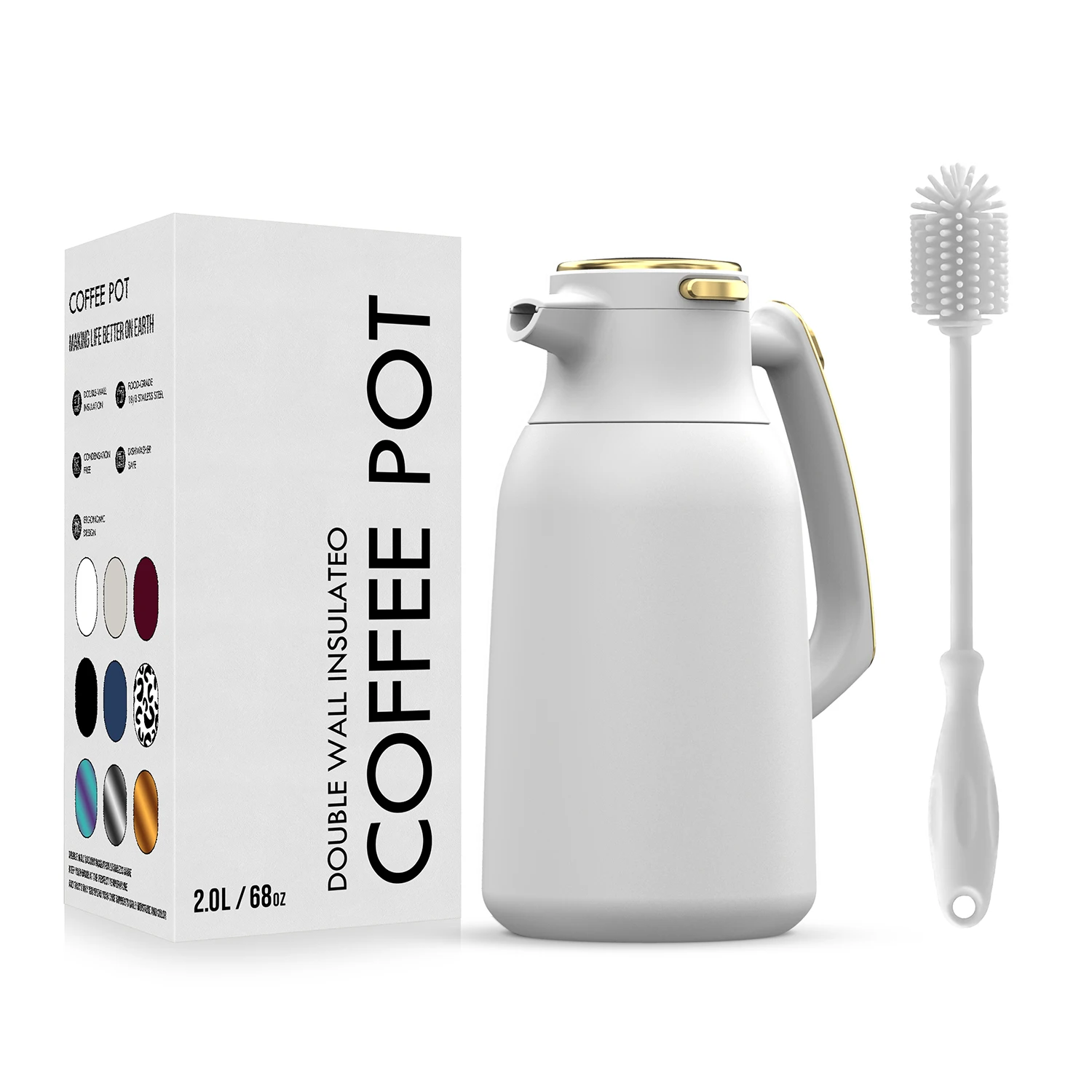 Hot Sales High Quality Coffee Pot Water Jug Vacuum Thermal Bottle Stainless Steel Double Wall Vacuum Coffee Pot