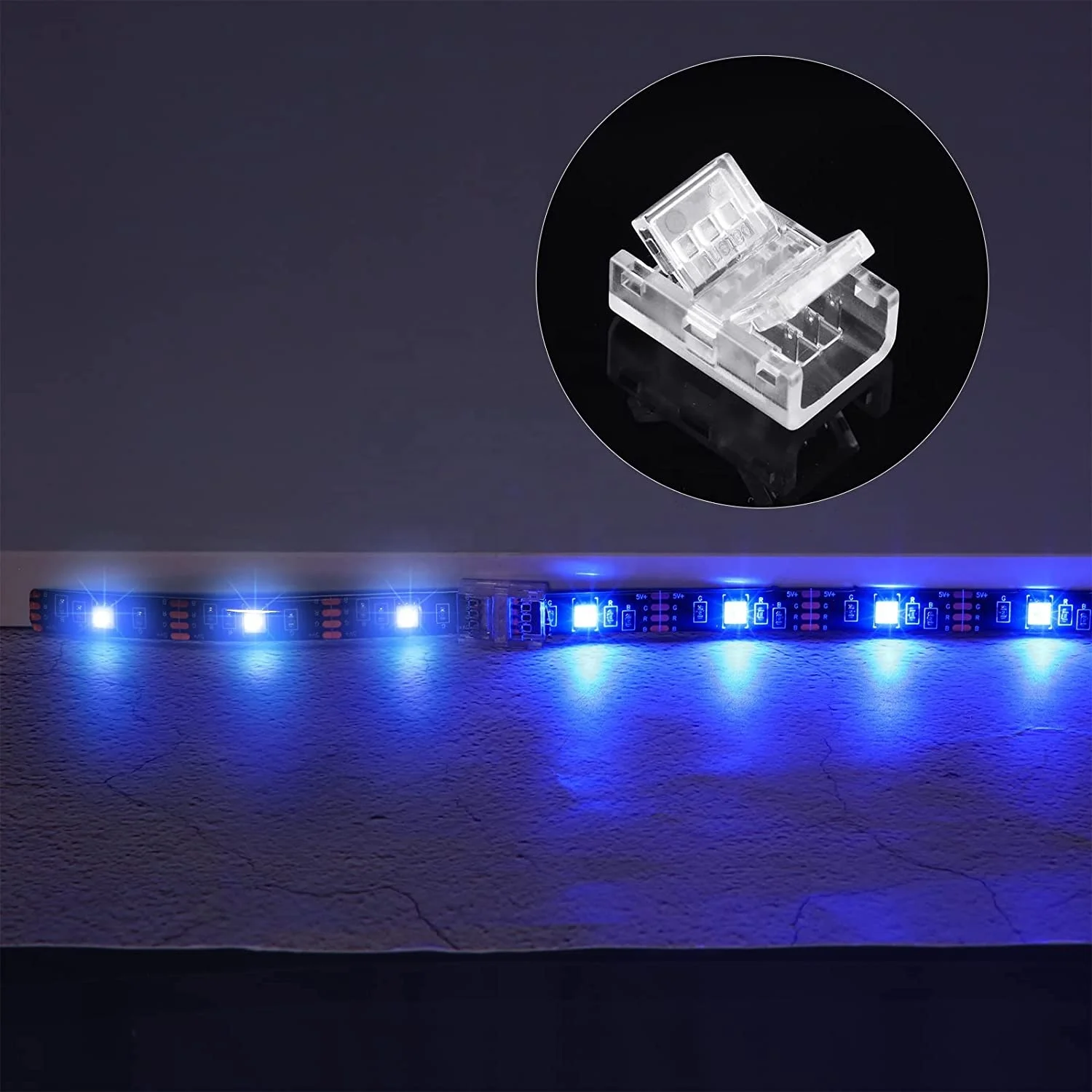 New Crystal Clip Wire 10mm IP65 Waterproof 2Pin 3Pin 4Pin 5Pin Female I Type LED Strip Connector