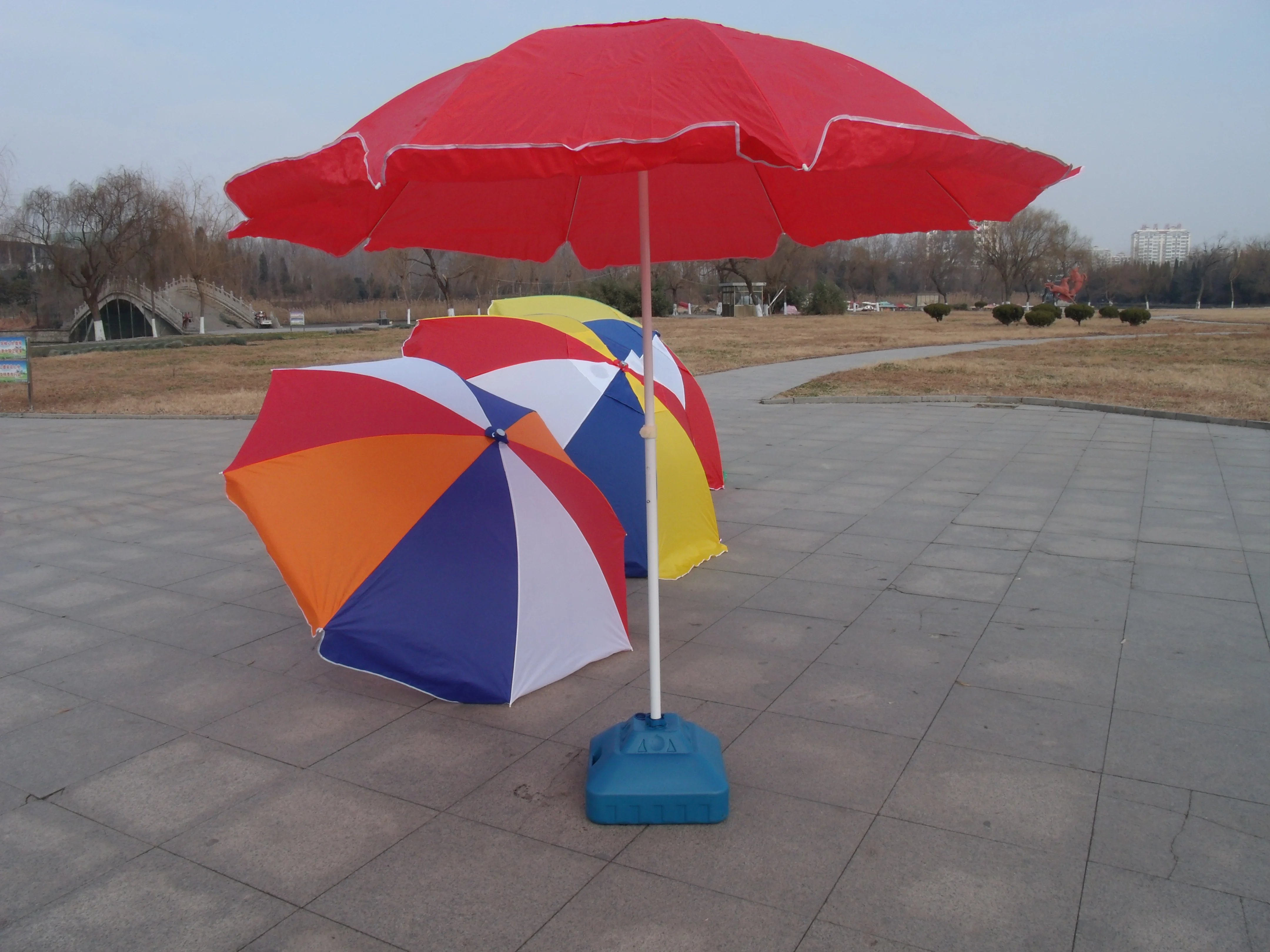 Sunshade Aluminum Frame Parasol Mini Roman Umbrella Polyester Fabric Beach Double Roof Round Shape Outdoor 250g Aluminum Pole