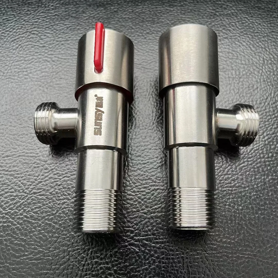 Yuhuan sunsy factory cheap low price stainless steel brass spindle Angle Valve Adjustable ABS Handle for bathroom washing room