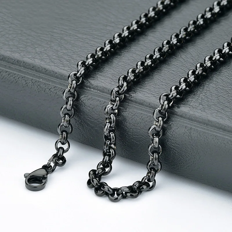 Wholesale 304 316L Stainless Steel Rolo Belcher Chains For Jewelry Making