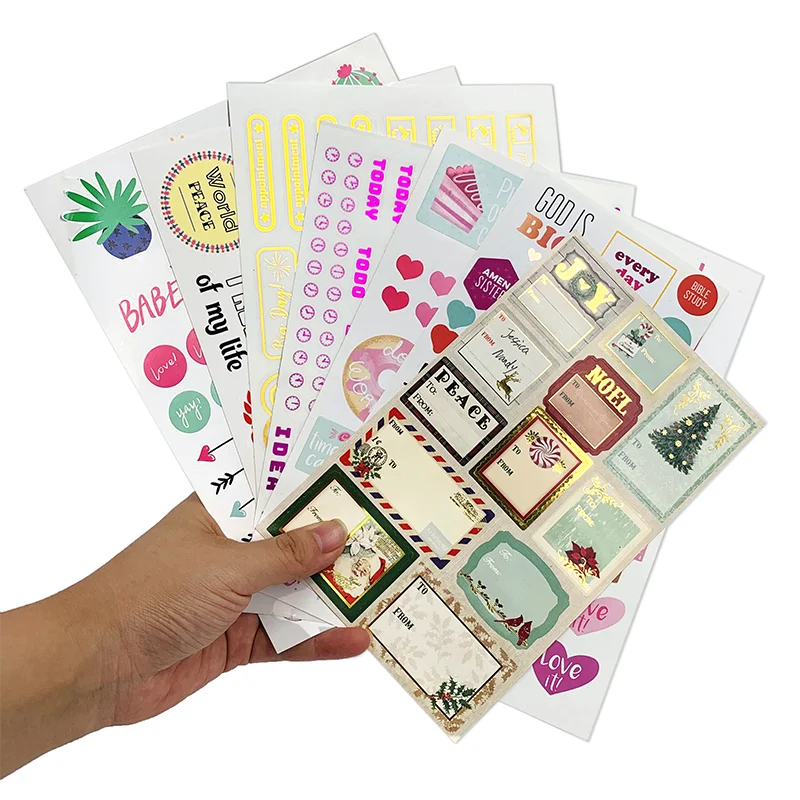 Custom A4 A5 A6 Size Adhesive Foil Planner Stickers, Gold Foil  Kiss Cut Sticker Sheet Printing