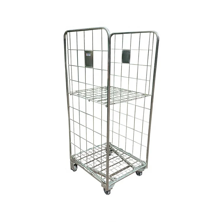 Промышленные складские металлические складные ролл-Кейдж тележка