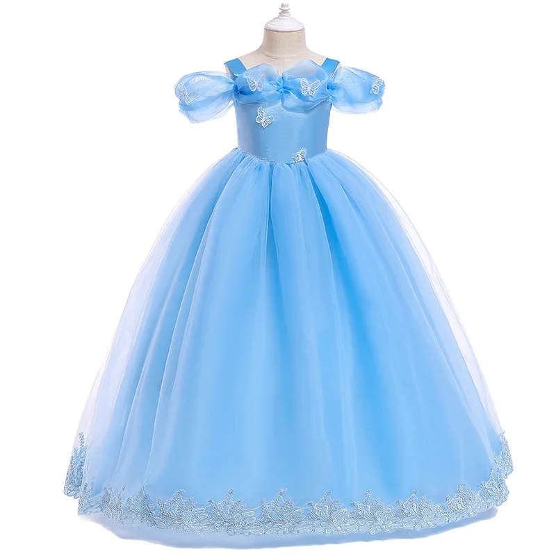 Wholesale High Quality 14 Years Old Bow Gown Flower Girl Princess Frocks Dress for Wedding Party Girl