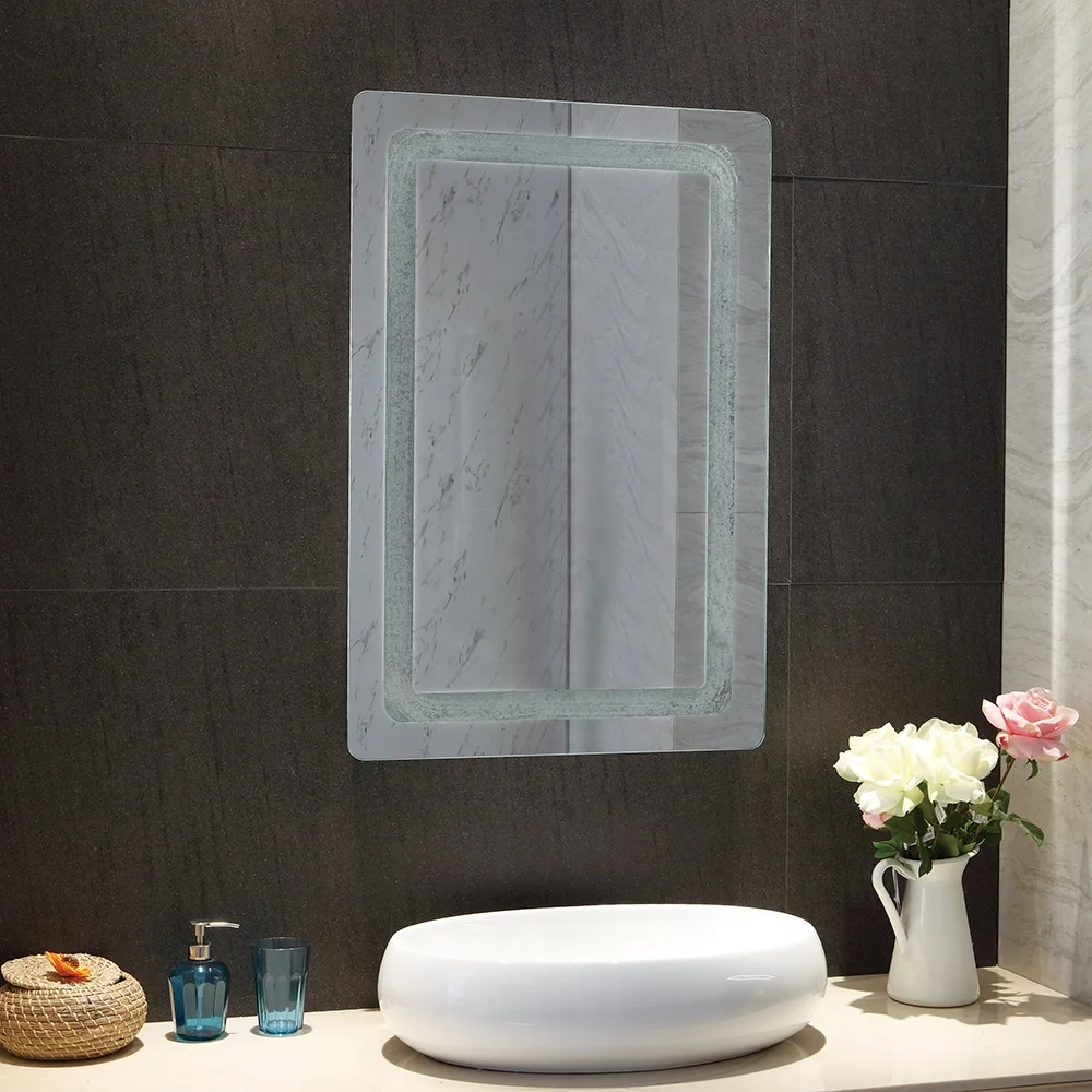 Wall mount bathroom mirrors with led lights