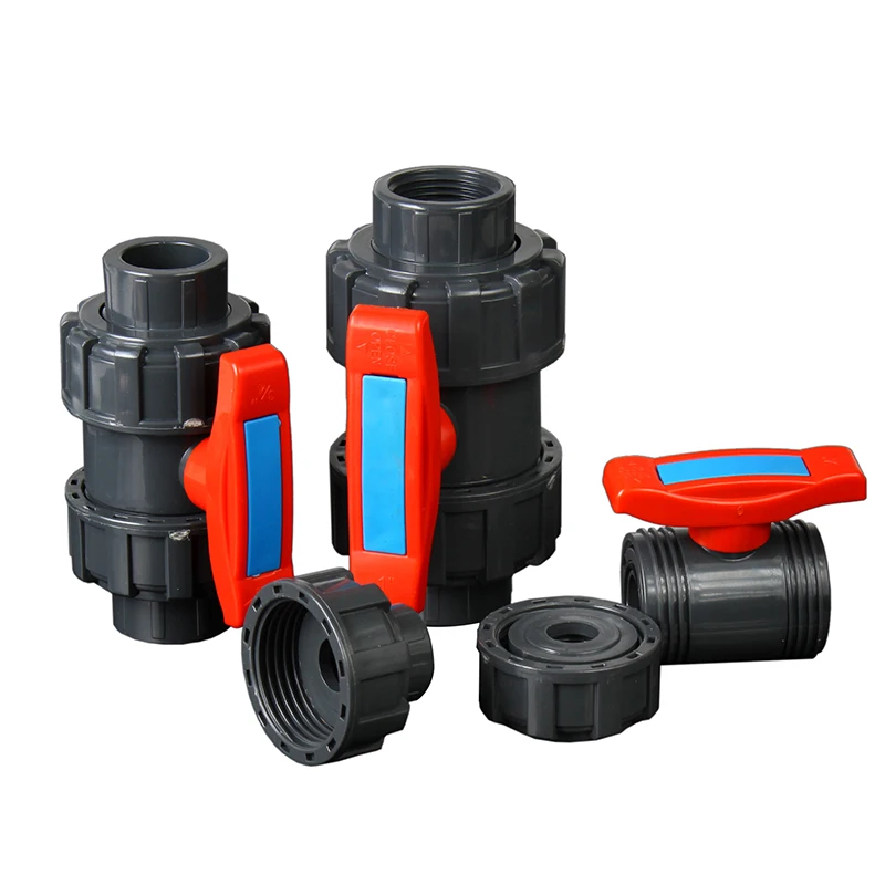 PVC Plastic Plastic Valve 1.5 Inch Water Ball Valve Pvc Double  Union Valve