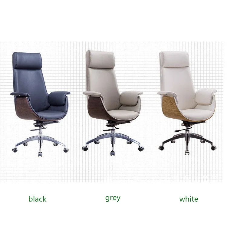 High Quality Modern Luxury Adjustable Recliner Swivel Manager Executive Ergonomic Real Genuine Leather Office Chair