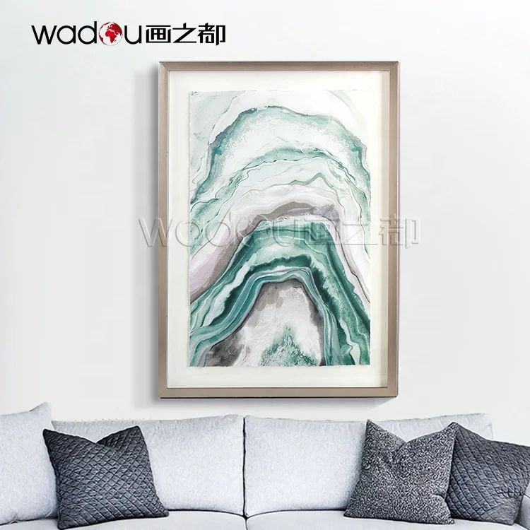 Framed Premium Quality Custom Wall Art  Abstract Home Goods Canvas Art Glass Colorpaper Framed Art For Home