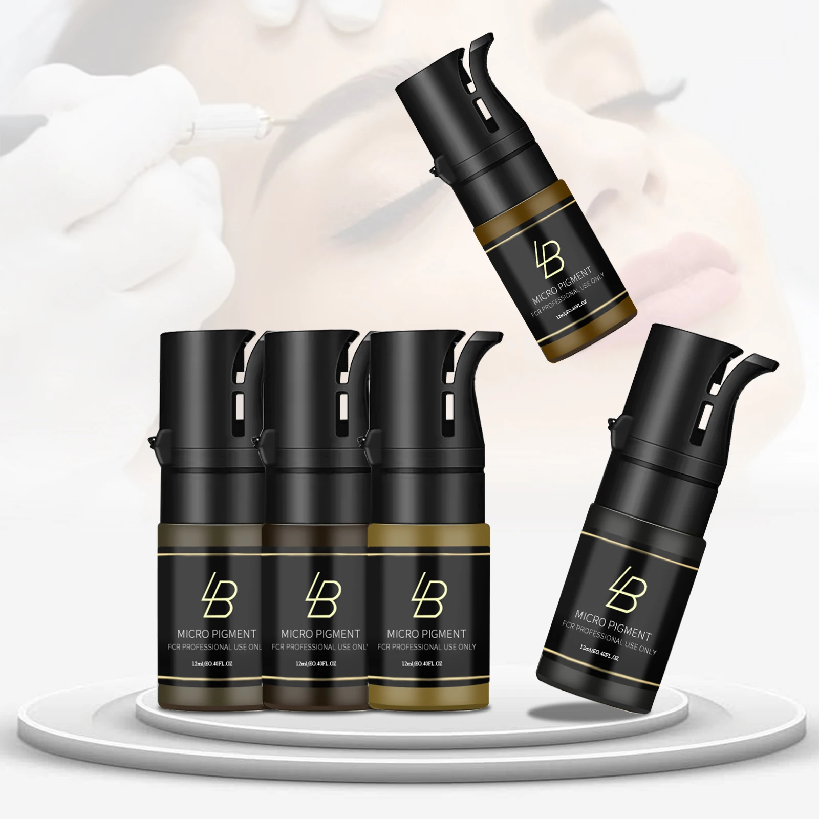 OEM Customizable Logo 12ML Professional Organic PMU Eyebrow Pigment Microblading Eyebrow Permanent Makeup Liquid Pigment