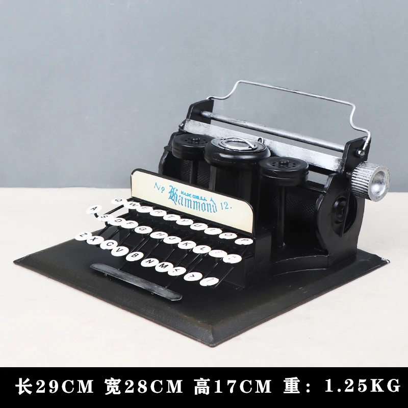 Metal Typerwriter Model Iron Sculpture Man Model for Home Decoration