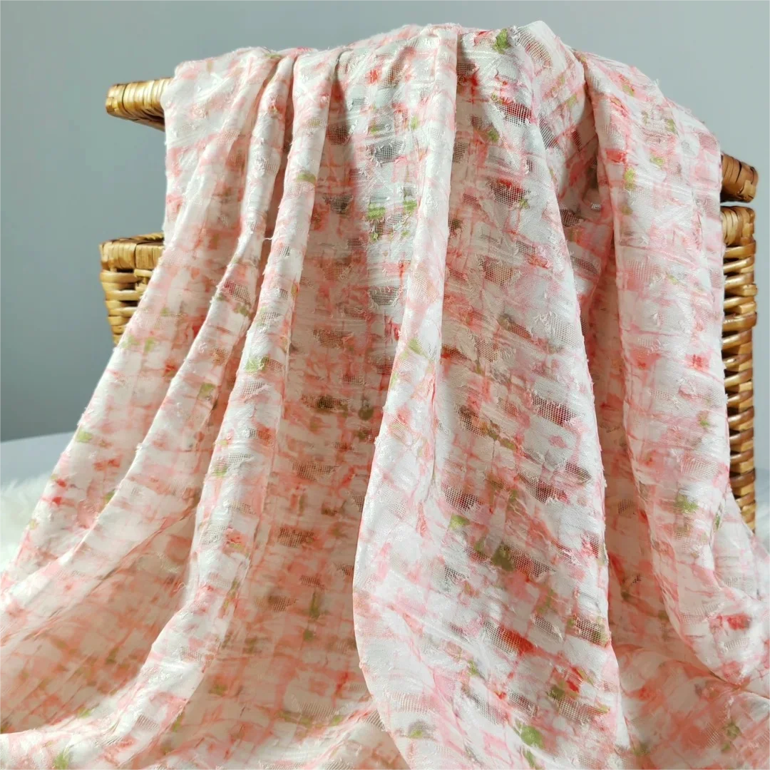 Abstract Oil Painting Style Cut Flower Fabric for Girls 100% Polyester Digital Printing for Dress Fabrics Ambience