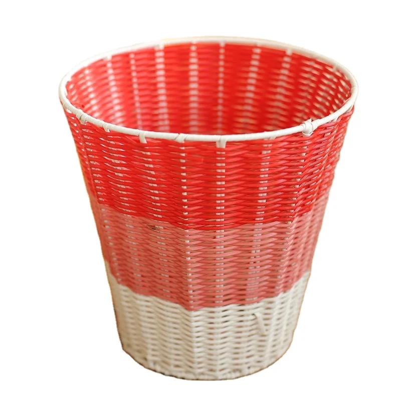 Portable Waterproof Plastic Weaving Basket for Clothing Storage