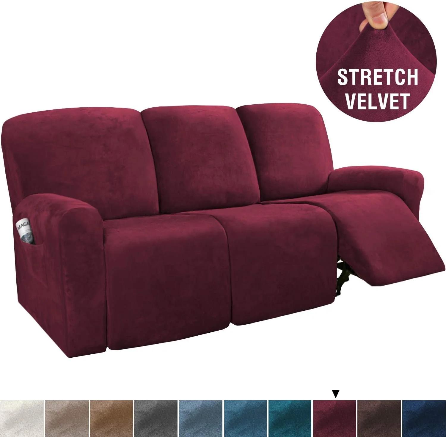 Luxury Velvet 3 Seater Recliner Cover Furniture Covers Recliner Sofa Cover Set for Recliner Seat