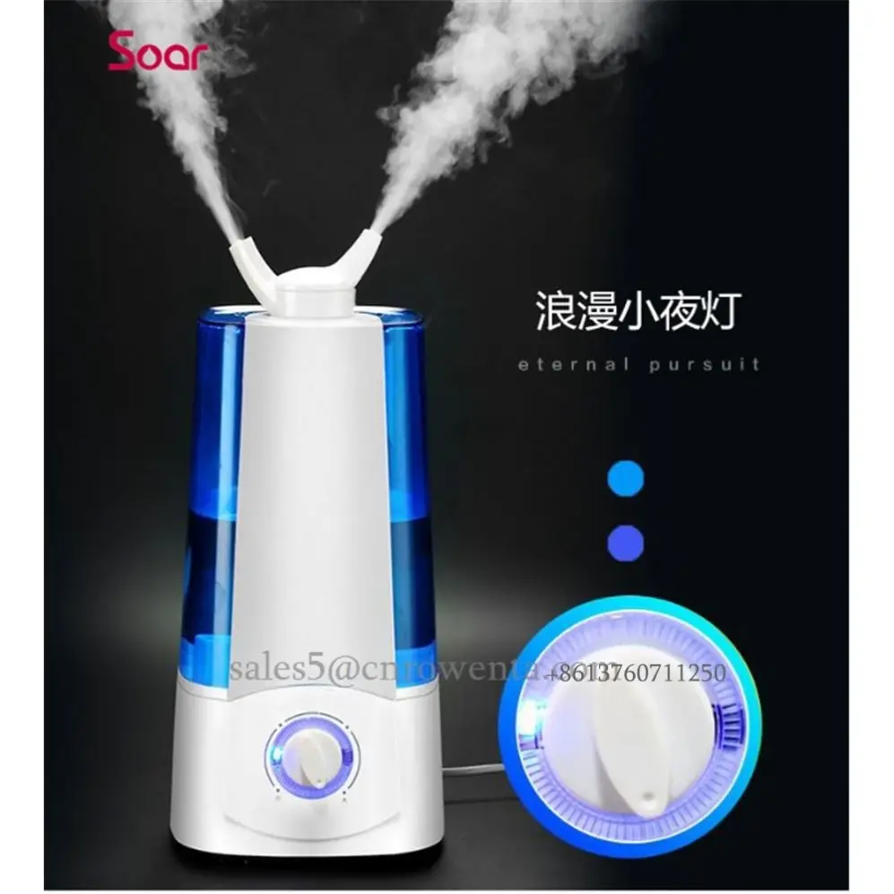 4L Dual nozzle air humidifiers colorful led light essential oil diffuser humidifier portable humidifiers for home