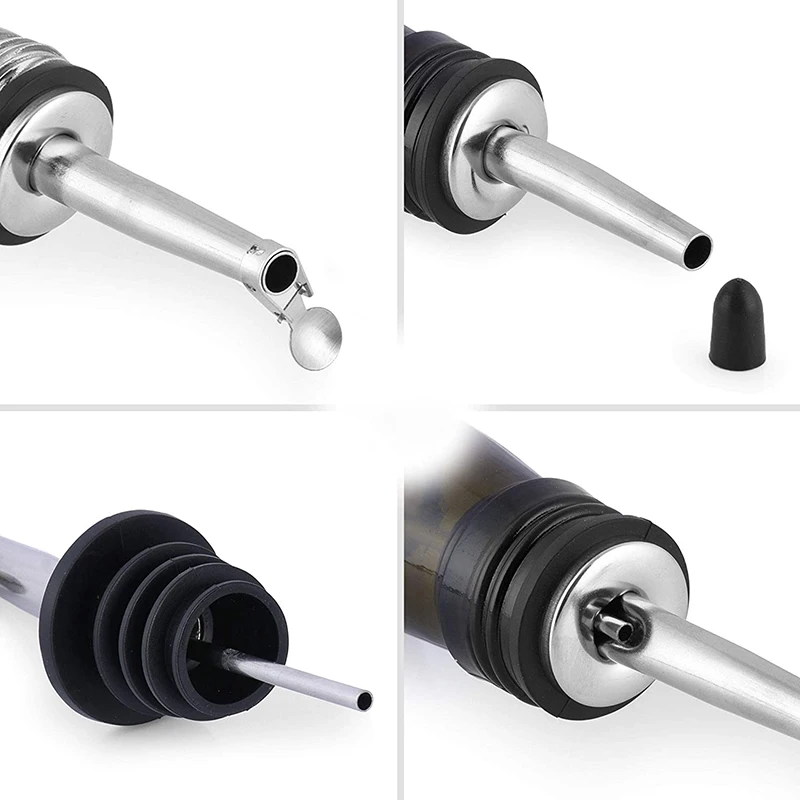 Kitchen Glass Oil and Vinegar Dispenser 17oz / 500ml Olive Oil Bottle Dispenser with Airtight Nozzle Plug