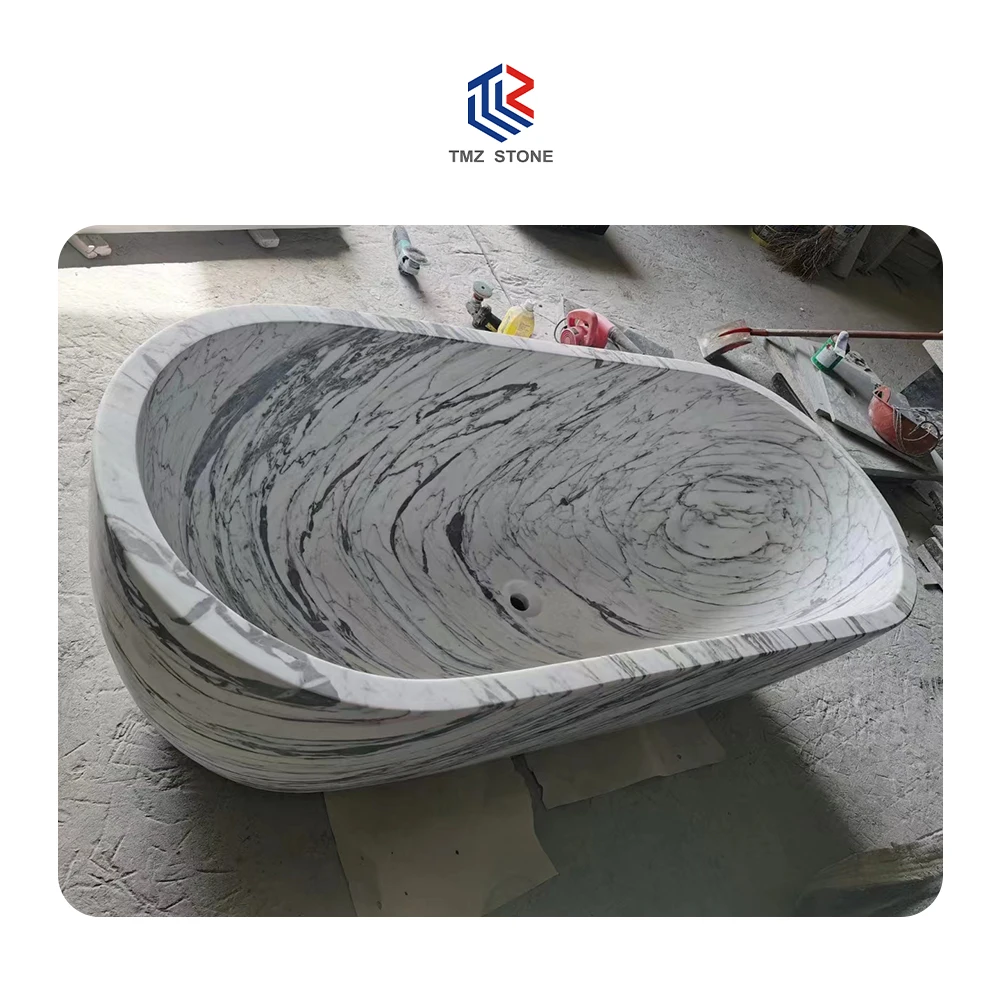 TMZ OEM/ODM Customization Design Natural Stone Marble Travertine Granite Bath Tub for Home Decoration