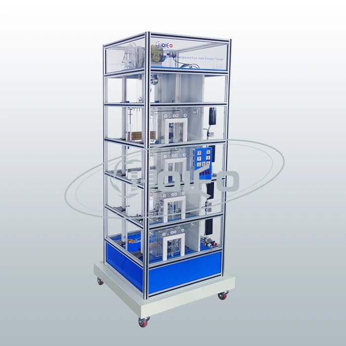 CAD-101 Transparent Four-floor Elevator Emulator PLC controlled elevator simulation model Elevator Training Model teaching use
