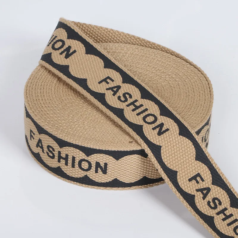 Custom Cotton  Strap  Thick Woven Cotton Ribbon Webbing For Bag  Handle