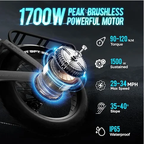 Eahora Juliet 2024 New 1700w 52v 60ah 120n-M Torque Sensor Motor Electric City Bike Bicycle Ebike 50km/H Max Speed