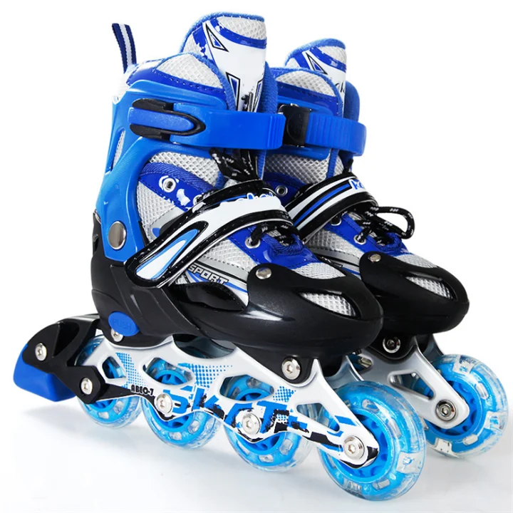 Adjustable Inline Skate Shoes Flashing Light Up Wheels Beginner Children Roller Skates Boys Girls  Roller Skate